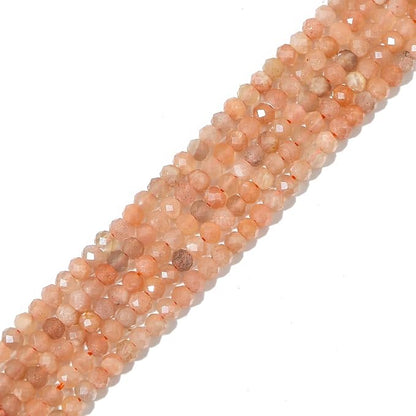 Natural Sunstone Beads 4x2mm 120pcs Faceted Rondelle Loose Semi Gemstone Beads by Beadia