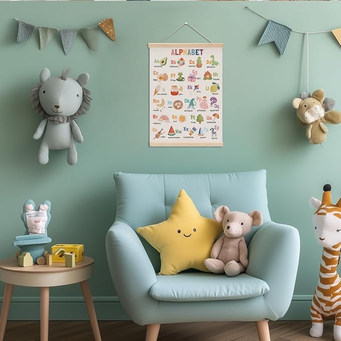 Alphabet Poster Hanger, Alphabet ABC Chart Nursery Decor Wall Decor, Toddler - Image 4