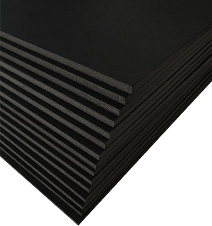 Black Foam Board 20 x 30 x 1/8" Inch, 15 Pack Acid-Free Foam Core Poster Board by Excelsis+Design
