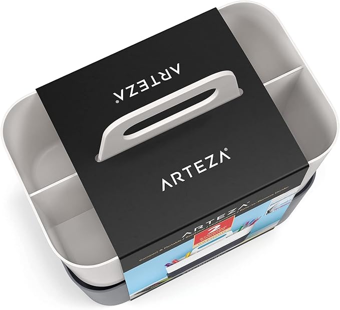 ARTEZA Storage Caddy Pack of 2, 5-Compartment Plastic Caddy Organizer - Image 6