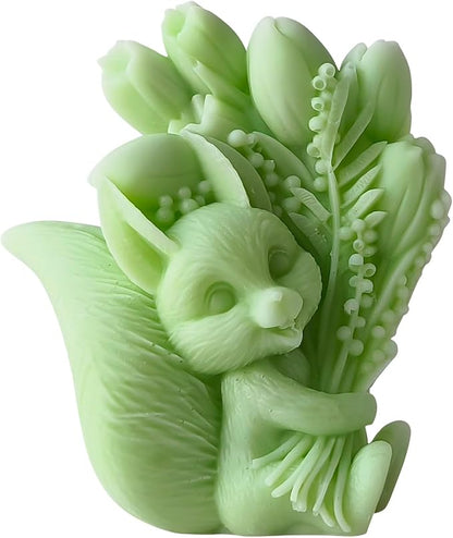 Squirrel Tulip Candle Resin Mold - Image 3
