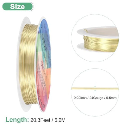 0.5 mm/24 Gauge Copper Wire for Jewelry Making, 20.3FT Copper Beading Craft - Image 3