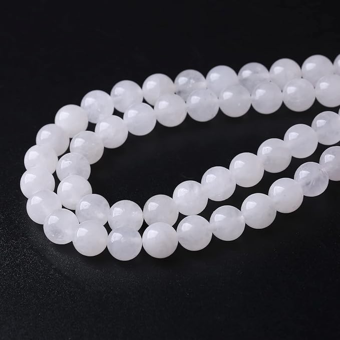 90PCS 4MM White Chalcedony Beads Round Loose Stone Beads - Image 2