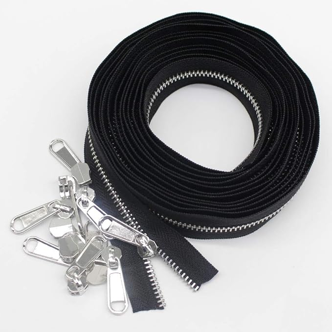 YaHoGa #5 Metal Zippers by The Yard Bulk 4 Yards + 10 pcs Sliders - Image 3