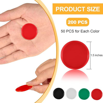 Coopay 1 1/2 Inches Plastic Poker Chips Learning Counters Disks Bingo Chip - Image 3