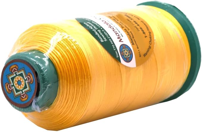 Mandala Crafts Bonded Nylon Thread Yellow Heavy Duty Sewing Threads - Image 3