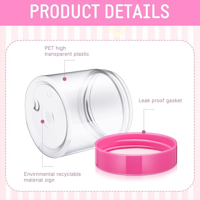 SATINIOR 12 Pack 6 oz Plastic Container Jars - Image 3