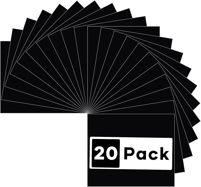 HTVRONT Black Heat Transfer Vinyl Bundle: 20 Pack 12" x 10" Black Iron on HTV by HTVRONT