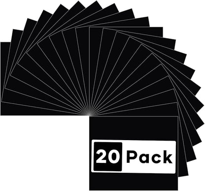 HTVRONT Black Heat Transfer Vinyl Bundle: 20 Pack 12" x 10" Black Iron on HTV by HTVRONT
