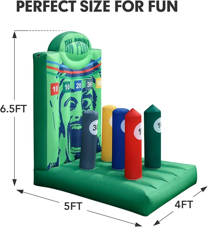 Inflatable Carnival Game with Built-in Blower, Portable Fun Toss Game - Image 2