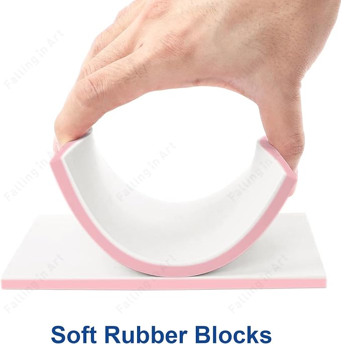 Falling in Art 12 Pack Rubber Carving Block, Soft Linoleum Block - Image 3