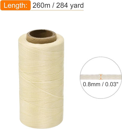 MECCANIXITY Waxed Thread, 284 Yard 0.8mm 150D Flat Wax Thread Polyester Waxed - Image 2