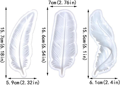 Wehous 3PCS Feather Resin Mold 3D Feather Shape Silicone Molds - Image 2