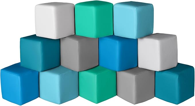Foam Building Blocks for Kids: 12-Pieces PU Leather Colorful Foam Blocks by Unknown