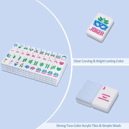 American Mahjong Tile Set with Carrying Bag and Accessories, 160 Acrylic - Image 4