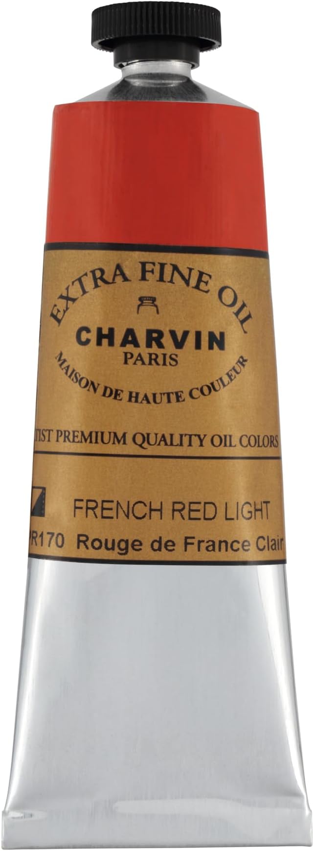 Charvin Extra Fine Oil Paint, French Red Light 60 ml - Image 2