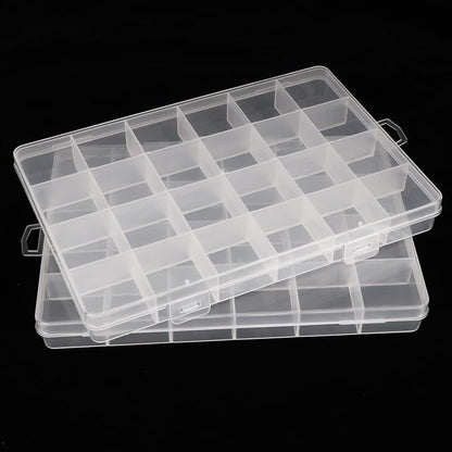 2pcs 24 Grids Clear Plastic Organizer Box Fixed Compartment Storage Container - Image 6