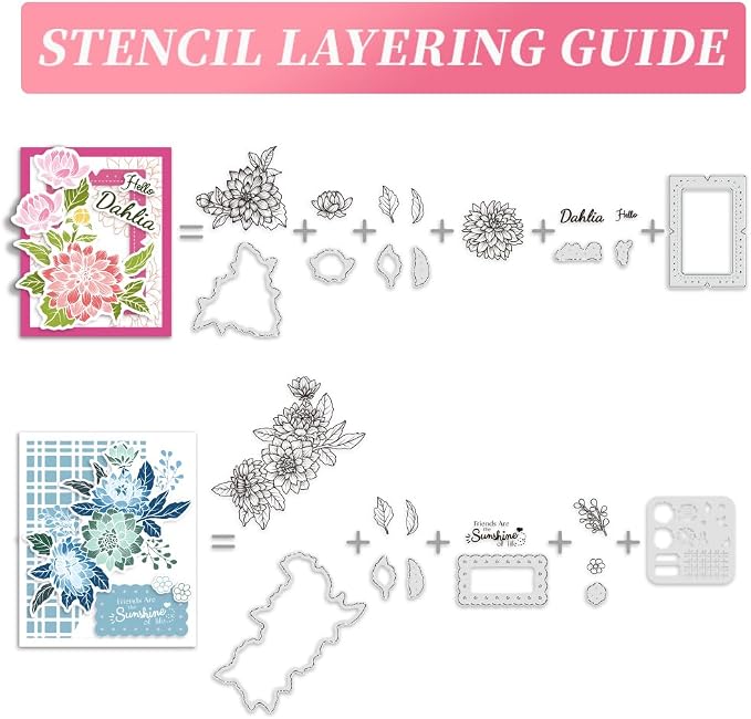 ORIGACH Realistic Dahlia Layering Stencils Set - Image 3