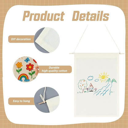 Mindsoft 48 Pcs Blank Canvas Banner Bulk Color Your Own Vertical Banner - Image 4