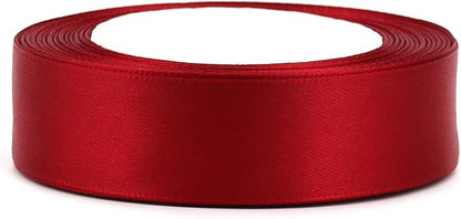Deep red Solid Satin Ribbon 1 Inch 25 Yards Solid Polyester Fabric Ribbon - Image 3