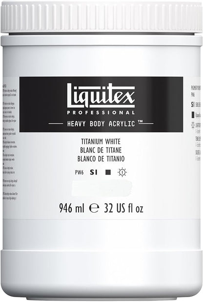 Liquitex Professional Heavy Body Acrylic Paint, 32-oz Pot, Titanium White by Liquitex