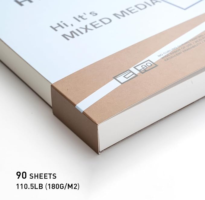 HIMI Mix Media Paper Pad 9X12'' 90 Sheets Mix Paper Pad, Side Wire Bound - Image 6