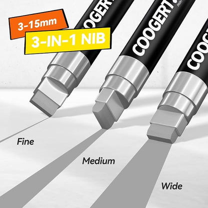 3Pcs Silver Jumbo Poster Markers, 15MM Thick Permanent Acrylic Graffiti Markers - Image 2