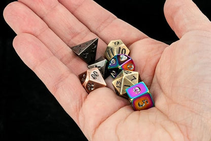 FanRoll Mystery Misfit Baby Metal: Bag of 7 Assorted Mini Polyhedral Metal Dice - Image 6