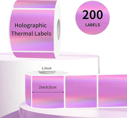 2" x 2" Square Thermal Labels Stickers, Holographic Thermal Stickers Labels - Image 4