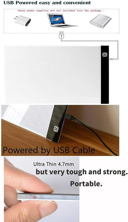 Ultra-Thin Portable A4 LED Light Box Tracer w/USB Cable Dimmable Brightness LED - Image 8
