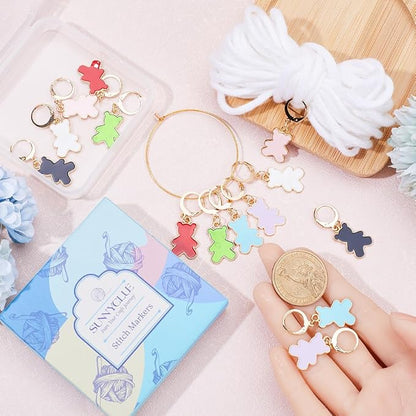 SUNNYCLUE 1 Box 14pcs Crochet Stitch Marker Stitch Markers Knitting Bear Stitch - Image 3