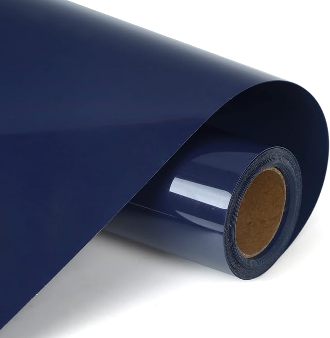 RENLITONG Navy Blue HTV Iron on Vinyl 12Inch by 10ft Roll Heat Transfer Vinyl by RENLITONG