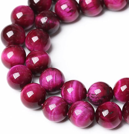 72PCS 8mm Rose Red Tiger Eye Gemstone Loose Beads Natural Round Loose Stone - Image 4