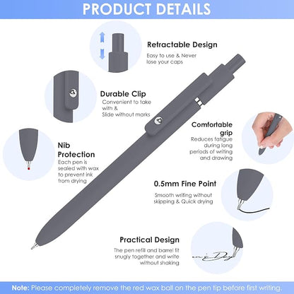 12PCS Gel Pens Black Ink Fine Point Pens - Image 2