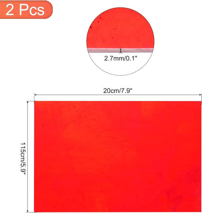 MECCANIXITY 2 Pcs Stained Glass Sheet Mosaic Tile 7.9 Inch x 5.9 Inch Red - Image 2