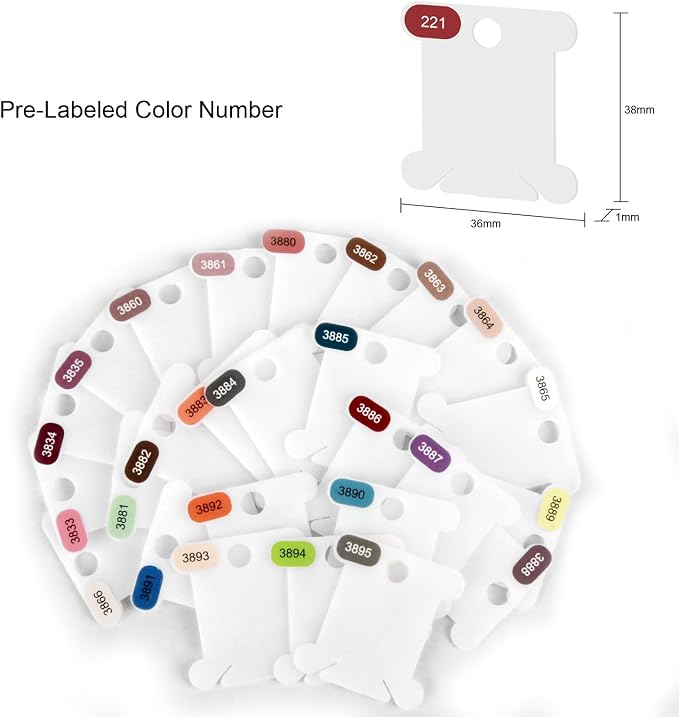 Hamtery Plastic Embroidery Floss Bobbins, Pre-Labeled Color Number Embroidery - Image 6