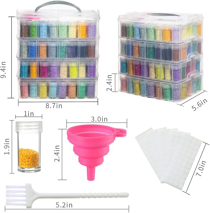 Douorgan 4-Tier Diamond Painting Storage Containers Portable Bead Organizer and - Image 3