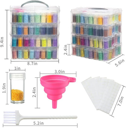 Douorgan 4-Tier Diamond Painting Storage Containers Portable Bead Organizer and - Image 3