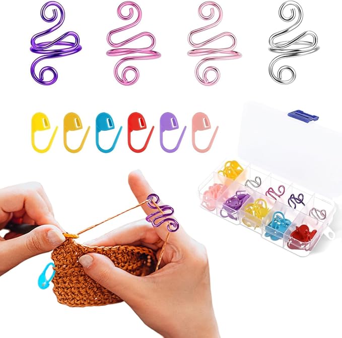 Hand Crochet Tension Rings Set, Adjustable Crochet Finger Guard, Yarn Tension by Unknown