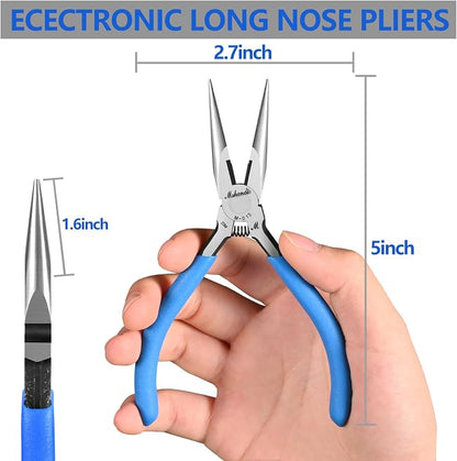 Needle Nose Pliers Set, mshandto 5" Long Nose Pliers - Image 5