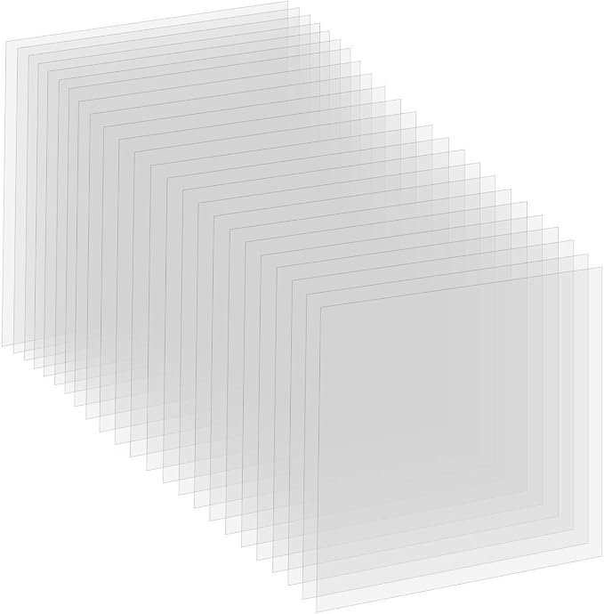 24 Pack 4 Mil Clear Mylar Stencil Sheets, Laser Cutting, Gyro-Cut Tool Template by Sakola