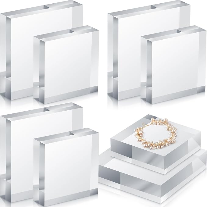 Remerry 8 Pieces Acrylic Display Block 3 x 3 x 1 Inch by Remerry