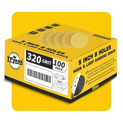 100PCS 5 Inch 320 Grit 125mm 8 Hole Sanding Discs Sandpaper - Image 7