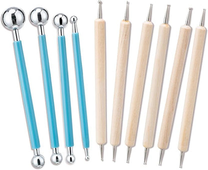 Amrules 10pcs Dotting Styluses Tools, Double Side Stainless Steel Ball Head Dot by Amrules