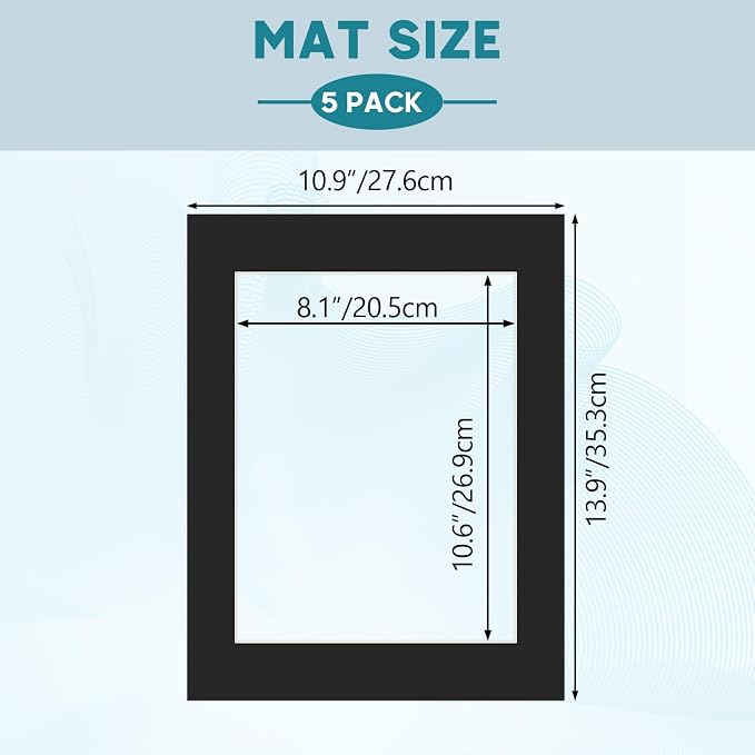 ZBEIVAN 11x14 Black Picture Mats - Image 2