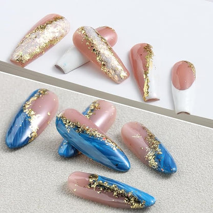 6 Bottles Holographic Nail Glitter Foils, Metallic Gold Silver Hot Pink - Image 6
