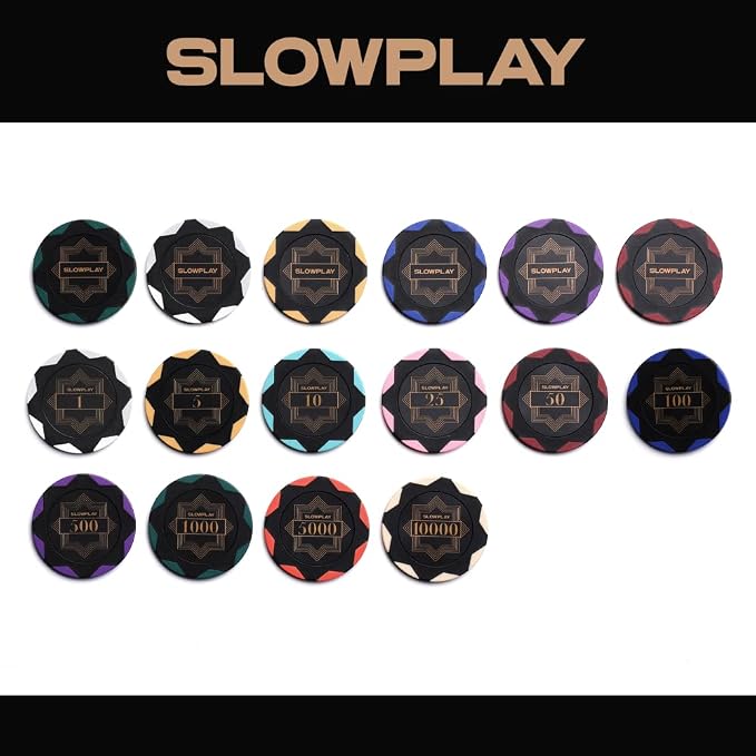 SLOWPLAY Nash Clay Poker Chips, 14 Grams Heavyweight Clay Composite, 40mm Large - Image 3