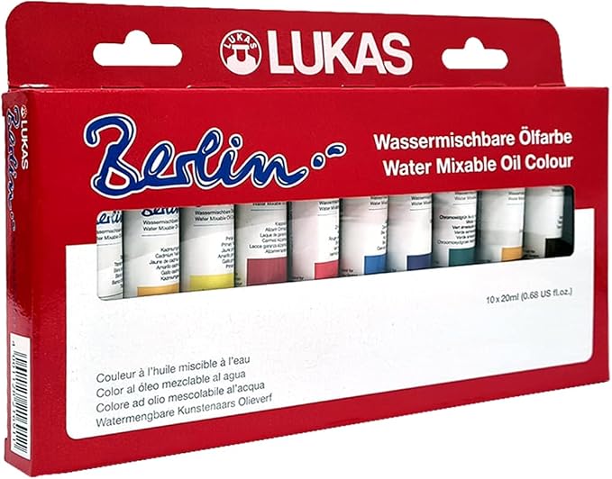 Lukas Berlin Pro Artists Water Mixable Oil Paint Set of 10 Selection Set of - Image 2