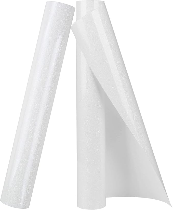 TORC White Glitter HTV Heat Transfer Vinyl Rolls Iron on Vinyl by TORC