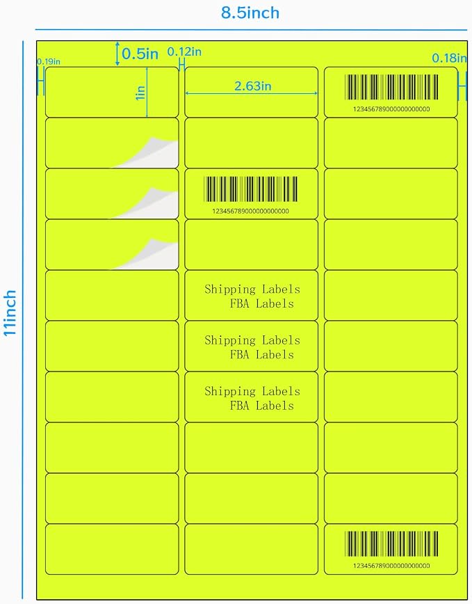 STARLIBOO 1" x 2-5/8" Address Labels- Neon Color Fluorescent Mailing Labels - Image 2